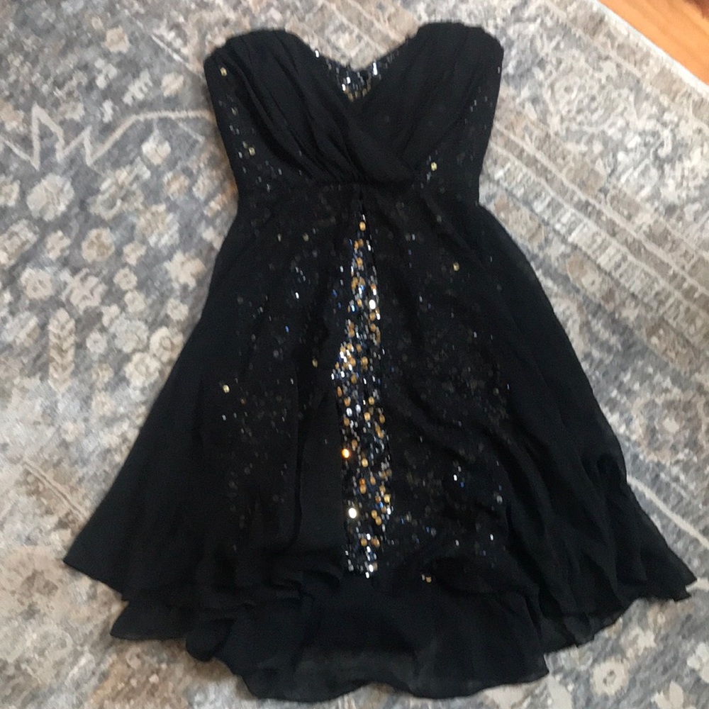 NWT Strapless Chiffon & Sequin Dress